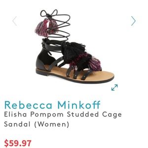 Rebecca Minkoff elisha Pompom Studded Cage Sandal